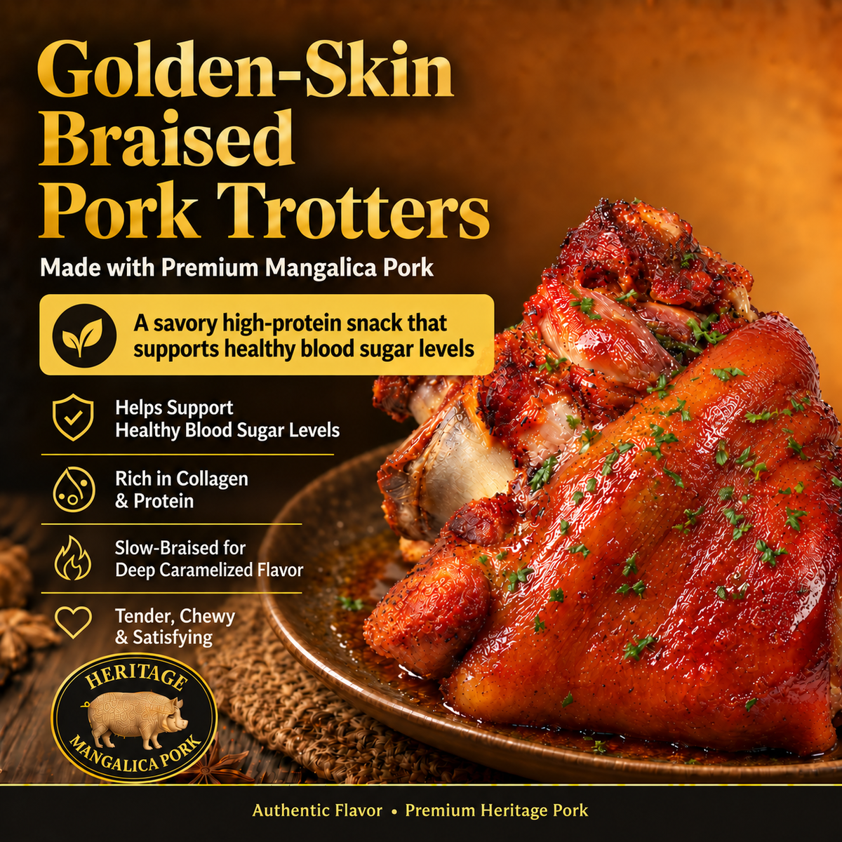 ✨Control Cravings Without Giving Up Real Food 🥩Premium Mangalica Caramelized Braised Pork Trotters 🐷- QZE