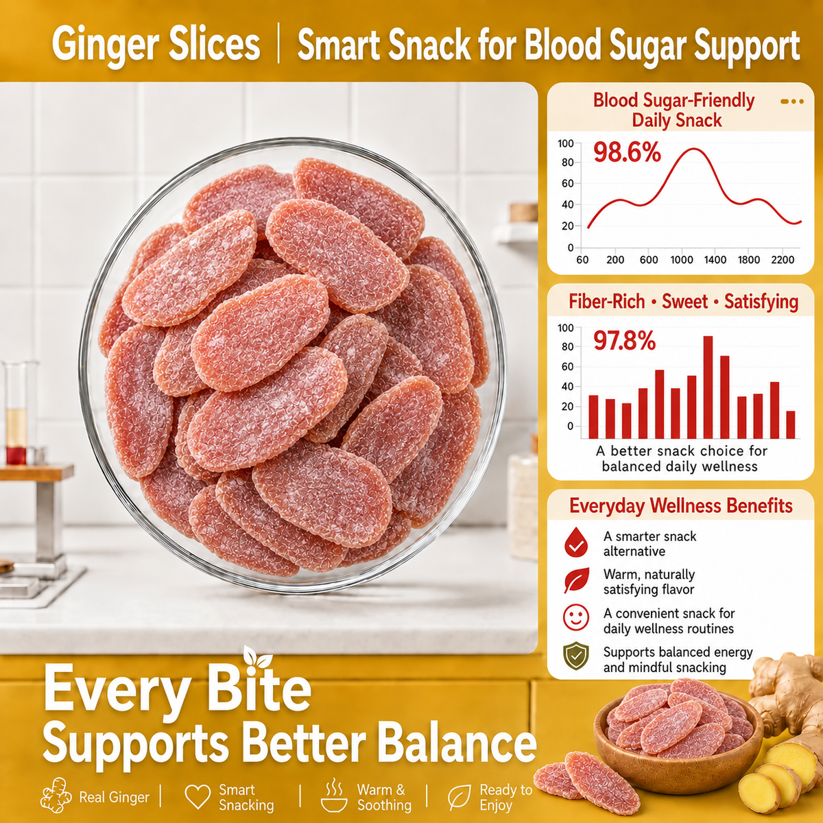 🌼🍾Say goodbye to sugar spikes! 🌿Support healthy glucose metabolism with premium GINGER SLICES - QZE