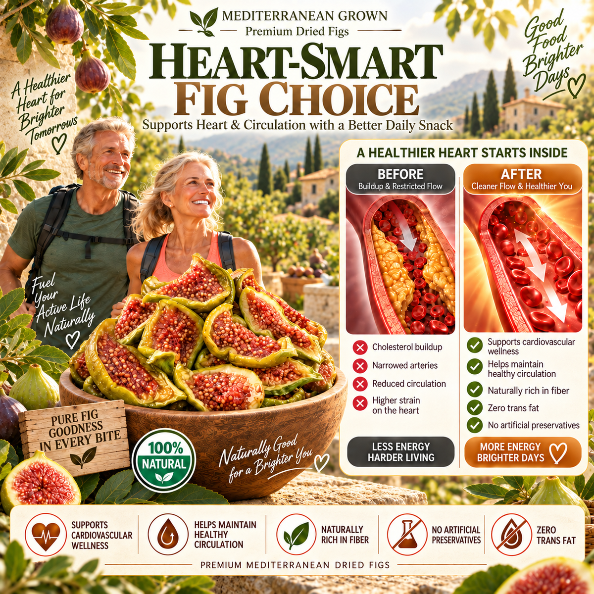 Premium Mediterranean Dried Figs – High Fiber Natural Fruit Snack for Daily Wellness - QZE
