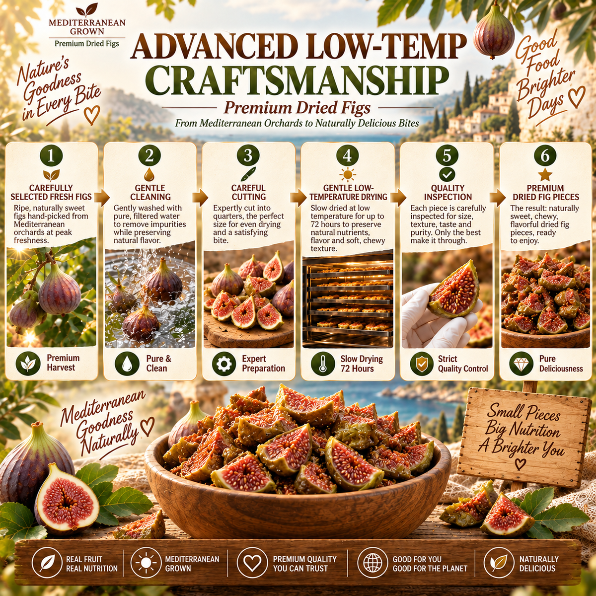 Premium Mediterranean Dried Figs – High Fiber Natural Fruit Snack for Daily Wellness - QZE