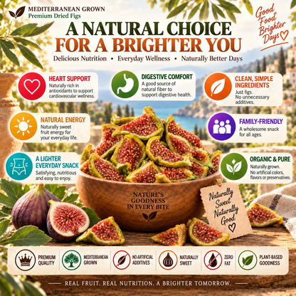Premium Mediterranean Dried Figs – High Fiber Natural Fruit Snack for Daily Wellness - QZE