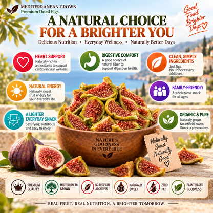 Premium Mediterranean Dried Figs – High Fiber Natural Fruit Snack for Daily Wellness - QZE