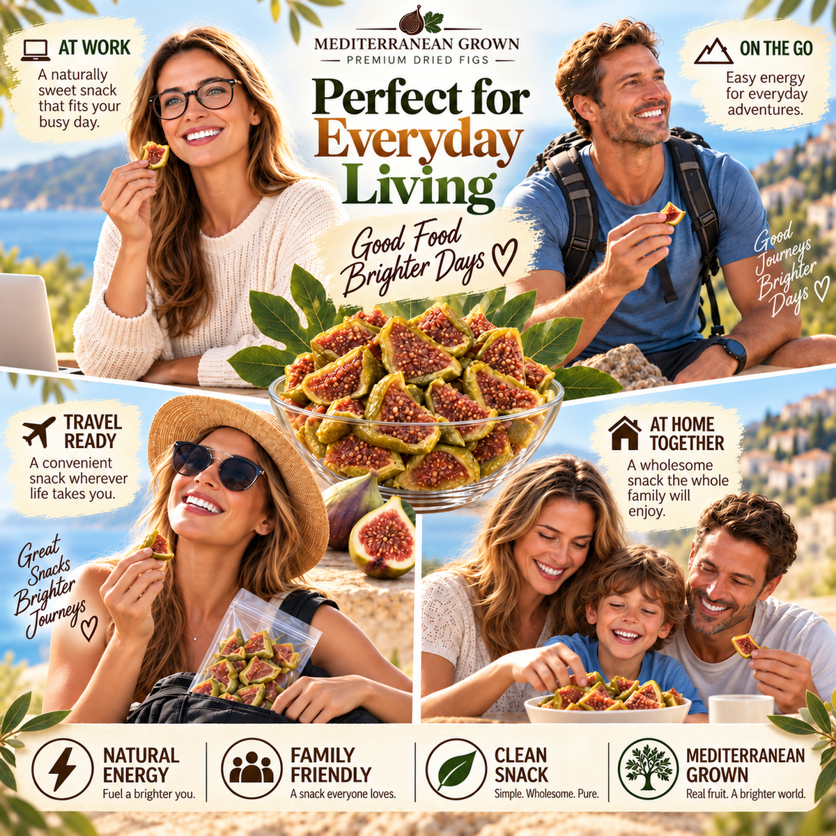 Premium Mediterranean Dried Figs – High Fiber Natural Fruit Snack for Daily Wellness - QZE