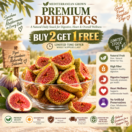 Premium Mediterranean Dried Figs – High Fiber Natural Fruit Snack for Daily Wellness - QZE