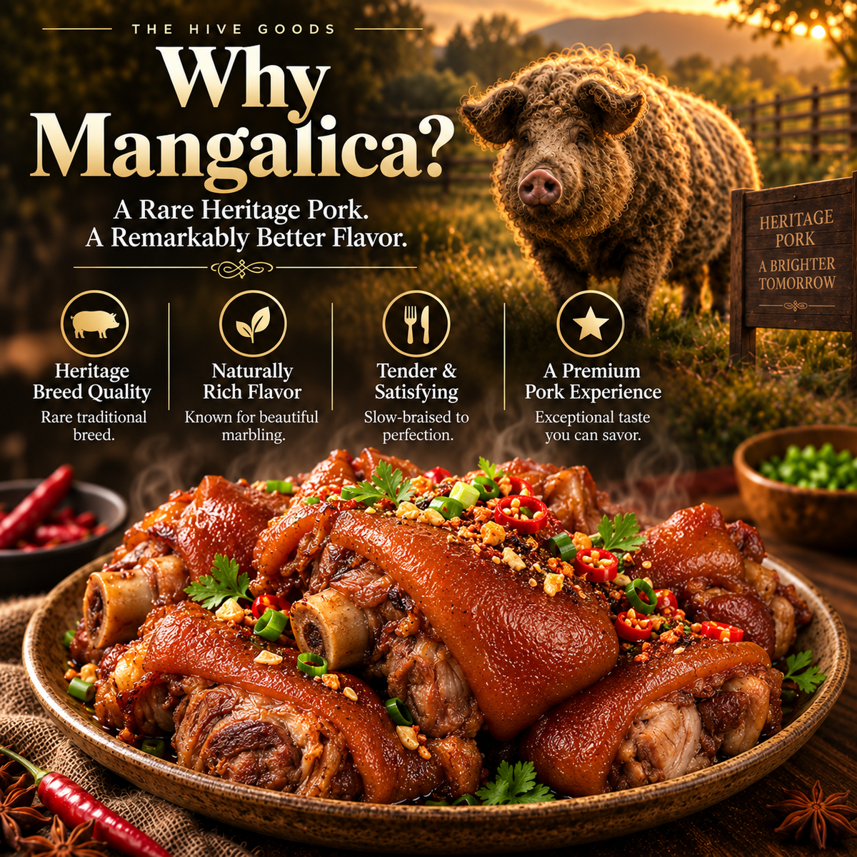 🥩Premium Mangalica Pork Trotters ✨Rich, Tender & Seriously Satisfying- QZE